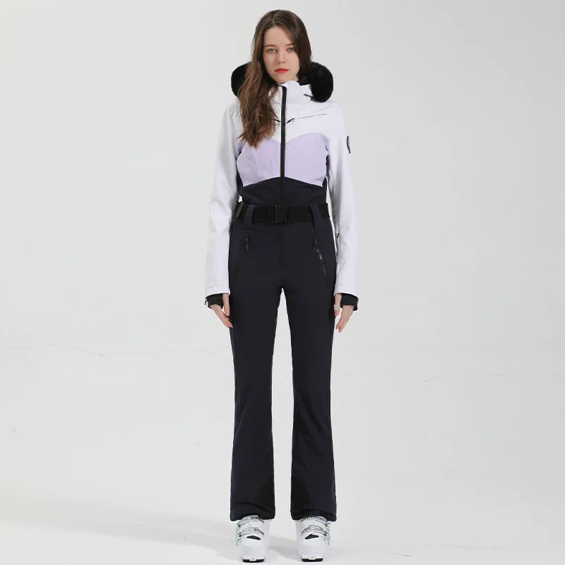 Ski Suit for Women, Jumpsuit, Thermal, Thicken, Waterproof, Windproof, Outdoor Sport Wear, Snowboard, Mountain, New, Winter
