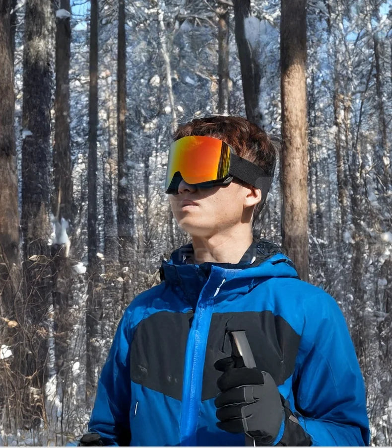 JSJM New Adults +Kids Professional Anti-Fog Ski Goggles Snowboard Goggles UV400 Double Layers Skiing Glasses XMAS New Year Gifts