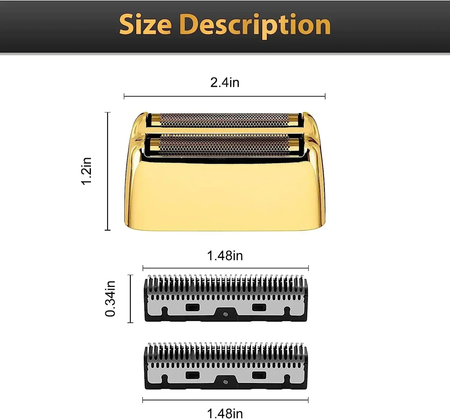 Replacement Head Foil & Cutters Blade Fit For BaBylissPRO Barberology FXFS2 Double Foil Electric Shaver ，For BaByliss Razor