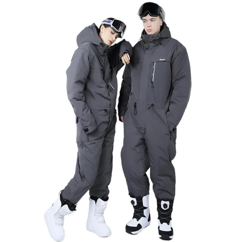 Ski Suit Cold-Proof Men's and Women's One-Piece Outdoor Waterproof Windproof Snowboarding Suit горнолыжный костюм мужской