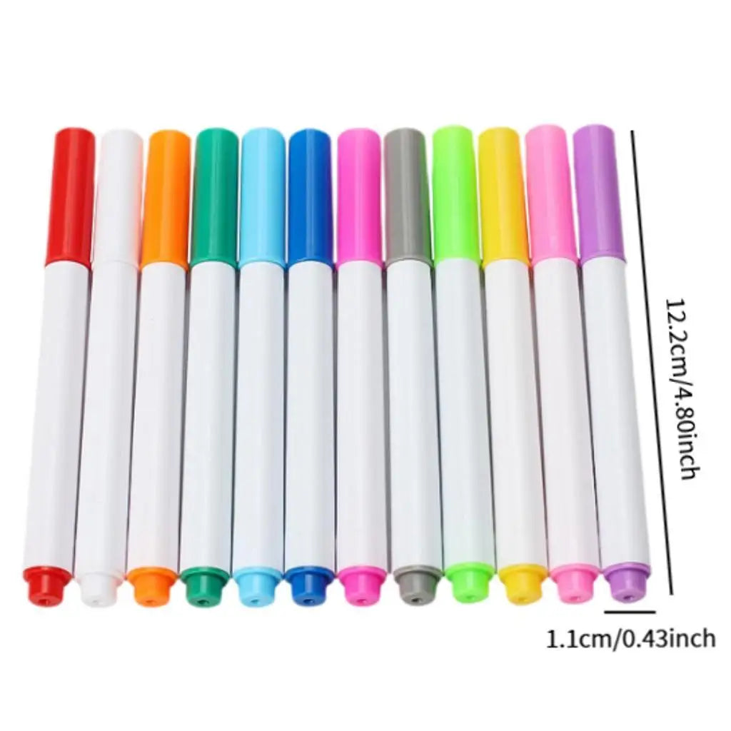 12x Liquid Chalk Markers Kit Wet Erase Blackboard Signs for Leathers