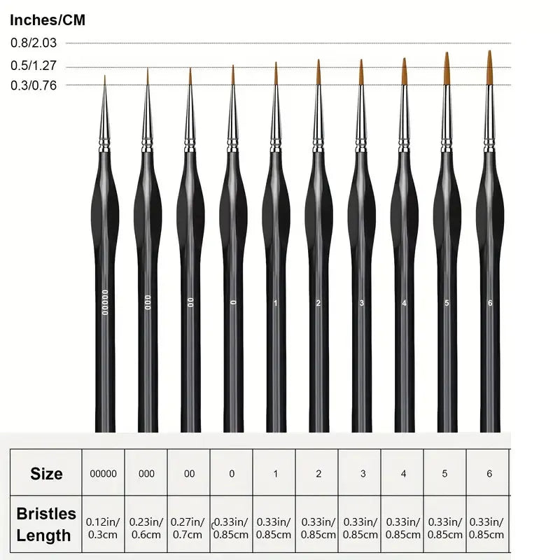 Professional Miniature Paint Brush Set For Warhammer 40K, Dnd, Citadel & Scale Models - Ideal For Enamel & Fantasy Figurines
