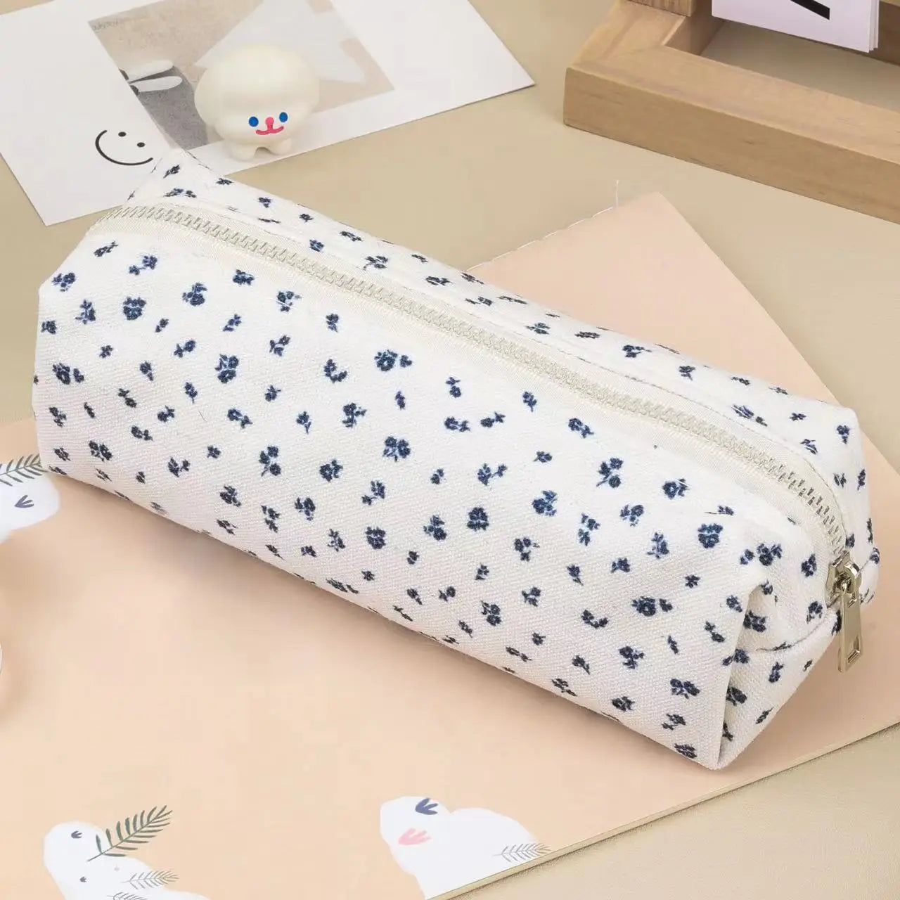 Kawaii Small Fresh Floral Pencil Case Large Capacity Storage Pen Pouch Pencil Bag Student Stationery Organizer School Supplies