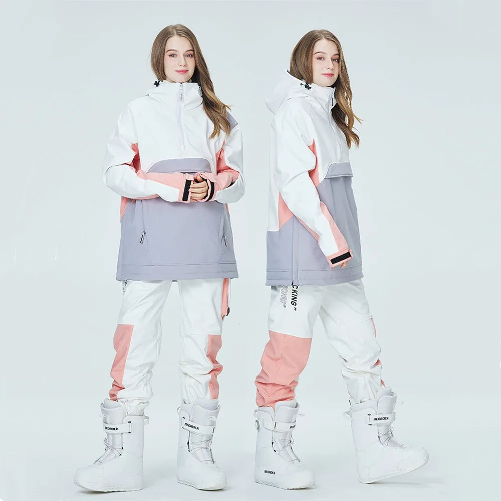 New Fashion Snowboard Suit Men Women Ski Hoodie Set Winter Windproof Waterproof Warm Jacket Pants Skiing Suit Snow Overalls
