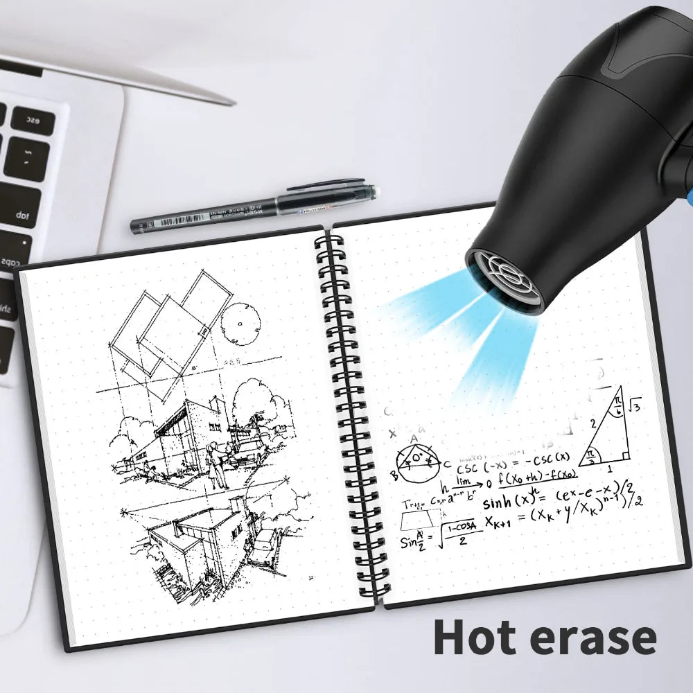 A6 Smart Reusable Erasable Notebook - Microwave-to-Erase Cloud Storage Notepad with Pen