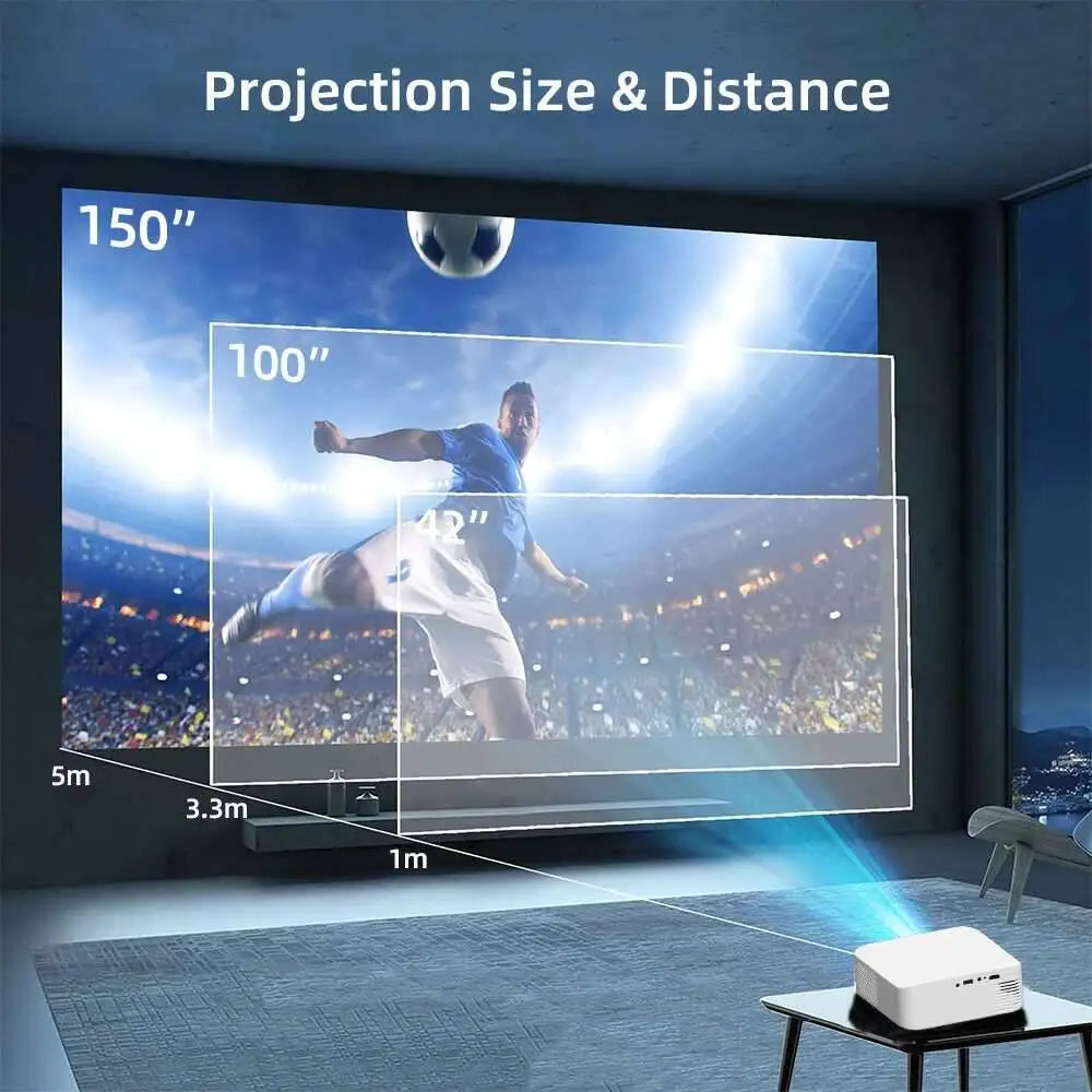 Touyinger L9 Full HD 1080P Mini Projector - 15000 Lumens 4K Home Theater Projector with Android