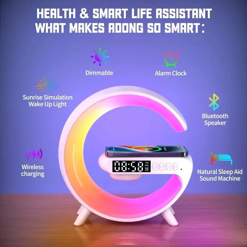 Premium 3-in-1 Wireless Charger - Bluetooth Speaker & RGB Night Light