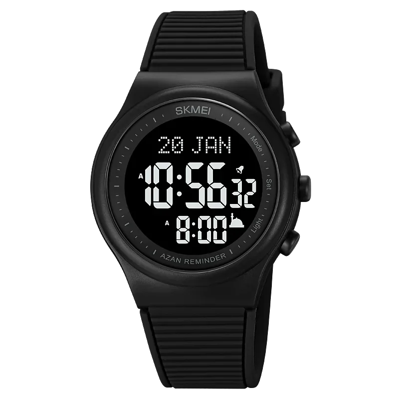 Skmei Watch For Prayer With Qibla Compass Adhan Alarm Hijri Islamic Wrist Reloj Hombre Back Light Muslim Azan Men Watches 1981