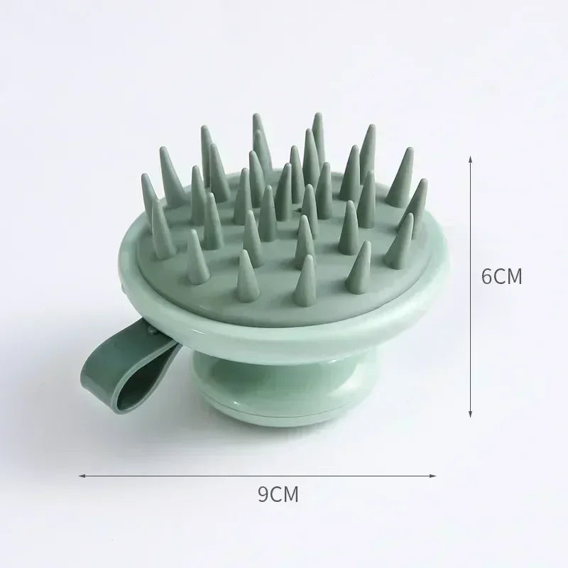 Silicone Scalp Massage Brush - Shampoo Applicator & Body Exfoliator for Spa-Quality Hair Care