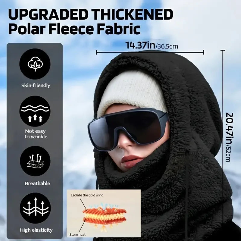 Winter Balaclava Ski Mask Warm Windproof Thickened Polar Fleece Neck Warmer Adjustable Thermal Anti-Cold Cycling Full Cover Mask