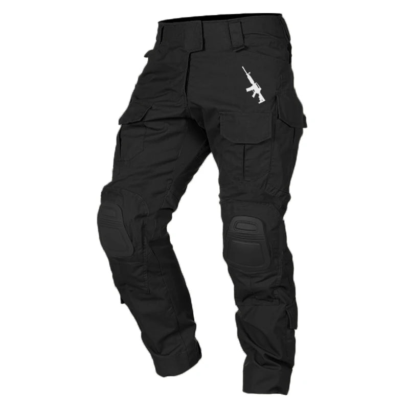 Men's Hunting Paintball Multicam Camouflage with Knee Pads Tactical Pants man Combat uniform Military Trousers Work clothing
