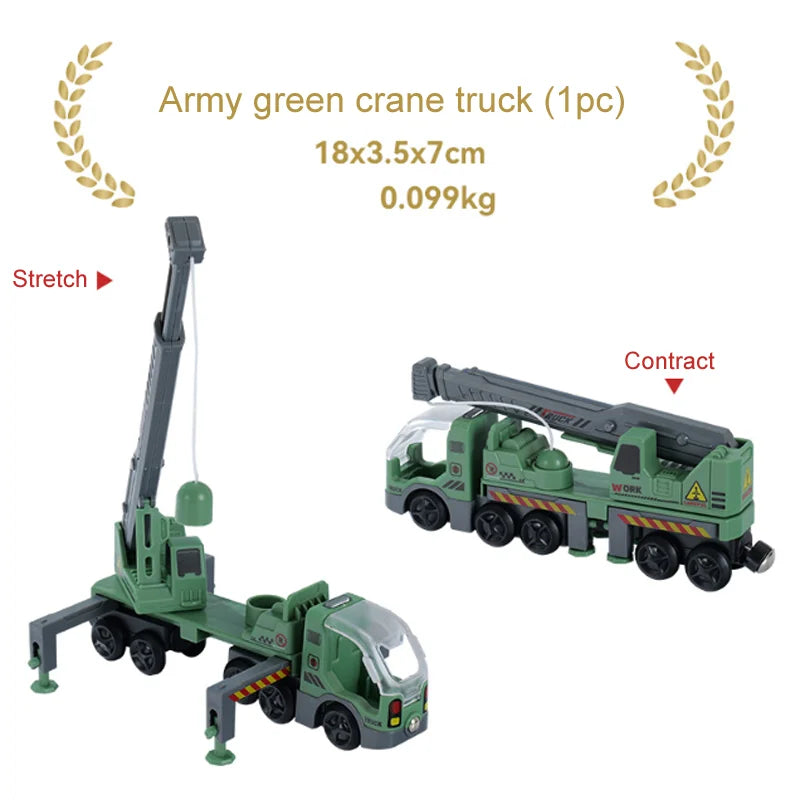 New Wooden Train Tracks Scene Accessories Mountain Tunnel Bridge Crane Tower Compatible ALL Brand Wooden Track Toys For Kids