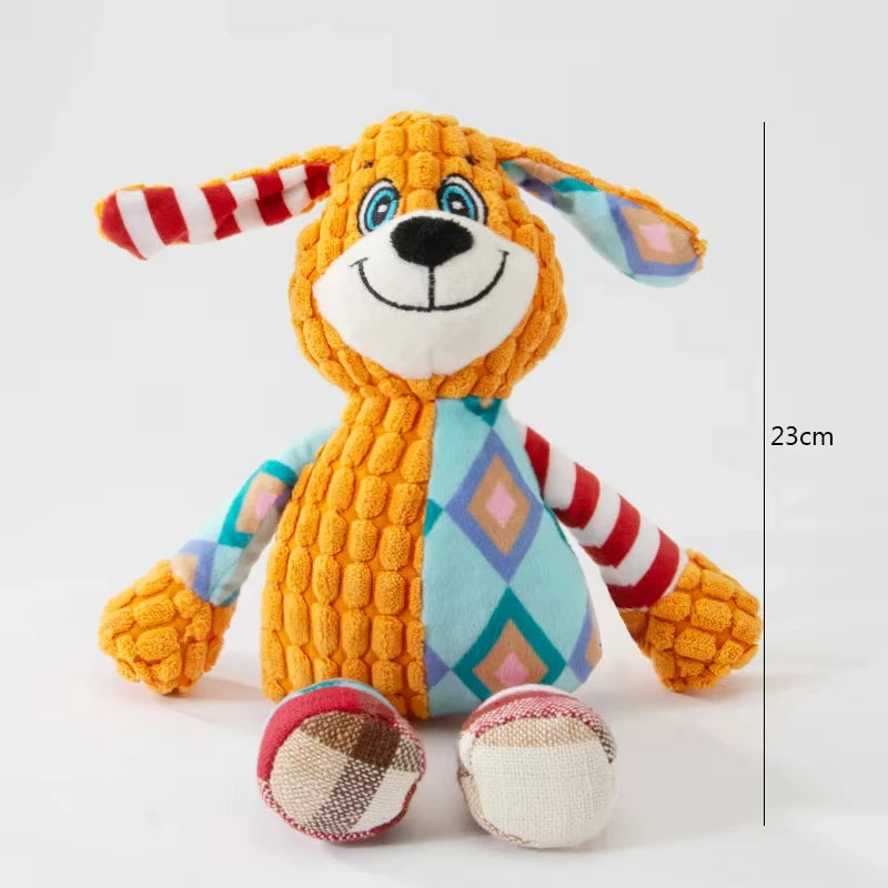 Interactive Pet Plush Toy for Cat And Dog Cute Squeaky Bite Resistant Puzzle Chew Toy for Teeth Cleaning Pet Supplies
