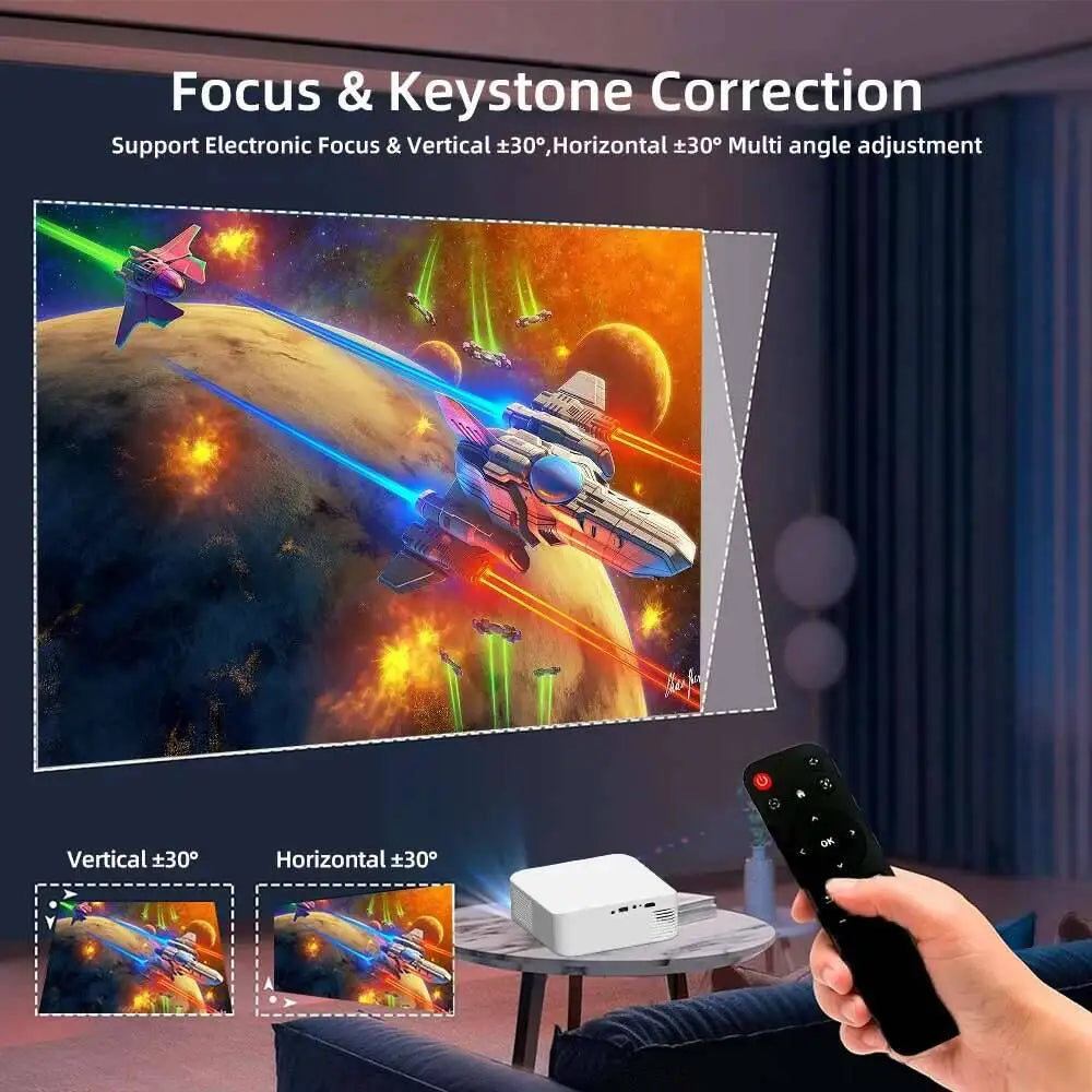 Touyinger L9 Full HD 1080P Mini Projector - 15000 Lumens 4K Home Theater Projector with Android