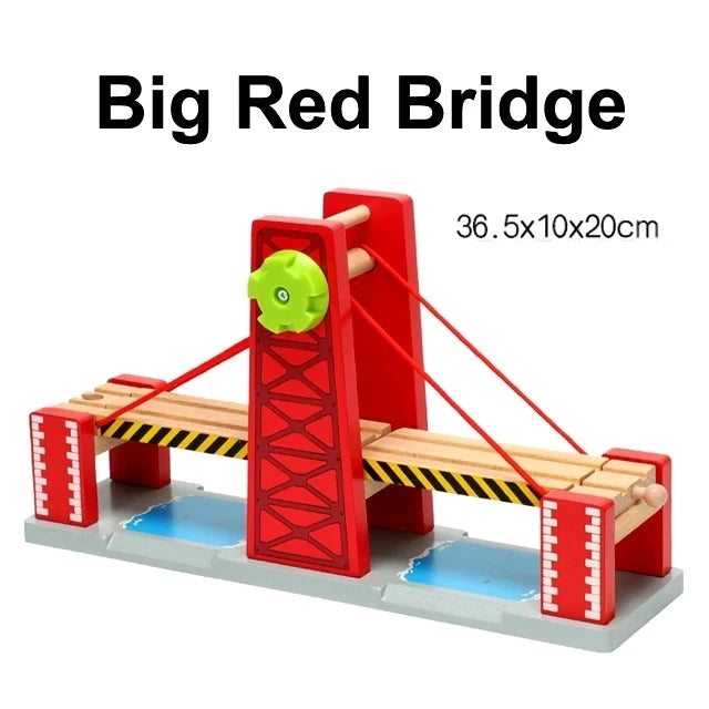 All kinds of Wooden Train Tracks Accessories Beech Wood Railway Tracks Wooden Bridge Tunnel fit for Wood Tracks Toys for Kids