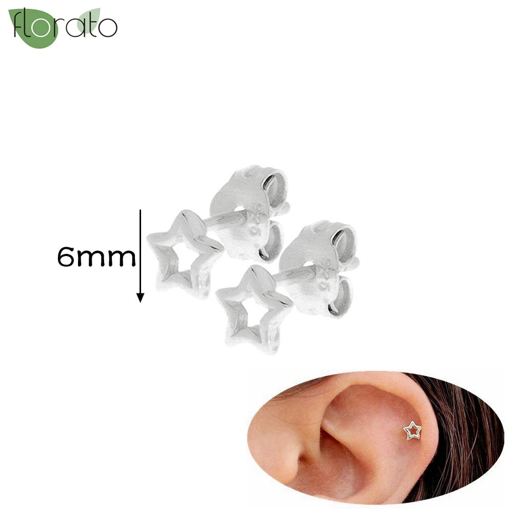 925 Silver Needle Exquisite Zircon Small Earrings Fashion Stud Earrings for Women Anti Allergy Cartilage Puncture Jewelry Gift