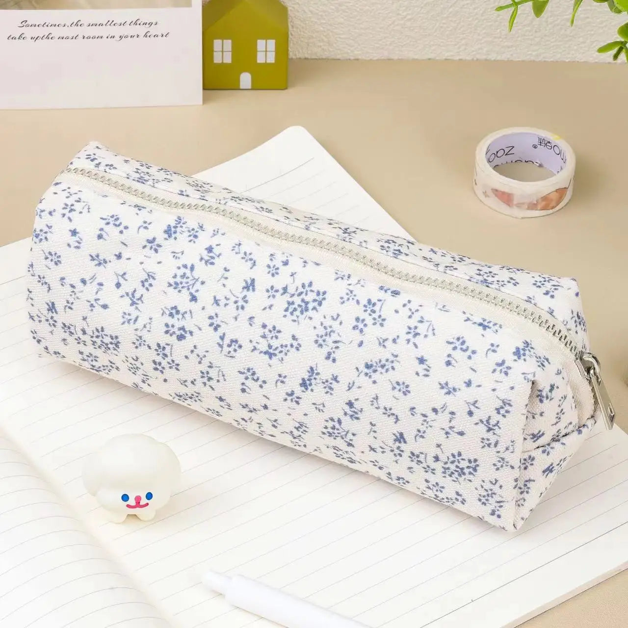 Kawaii Small Fresh Floral Pencil Case Large Capacity Storage Pen Pouch Pencil Bag Student Stationery Organizer School Supplies