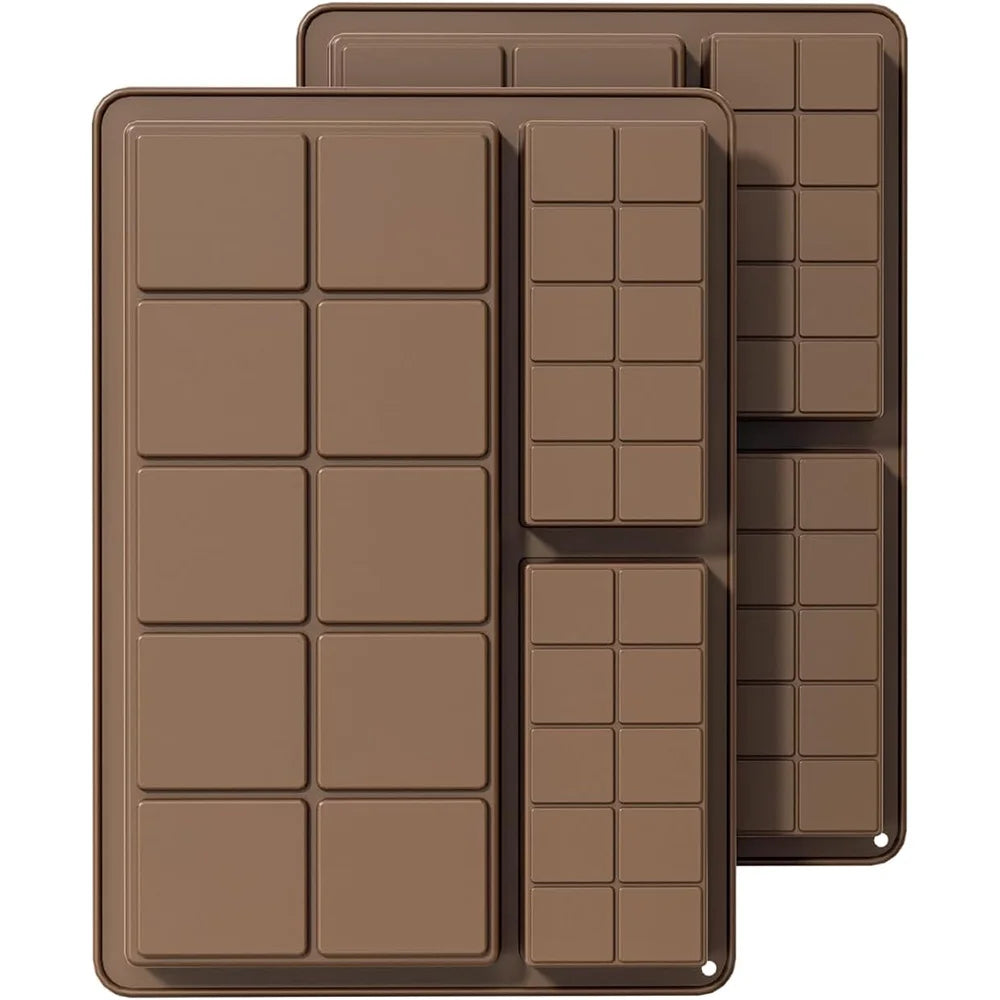 Dubai Chocolate Bar Mold Deep Stuffed Silicone Molds for Filling Pistachio Chocolate Bar Large Thick Candy Bar Molds Break Apart