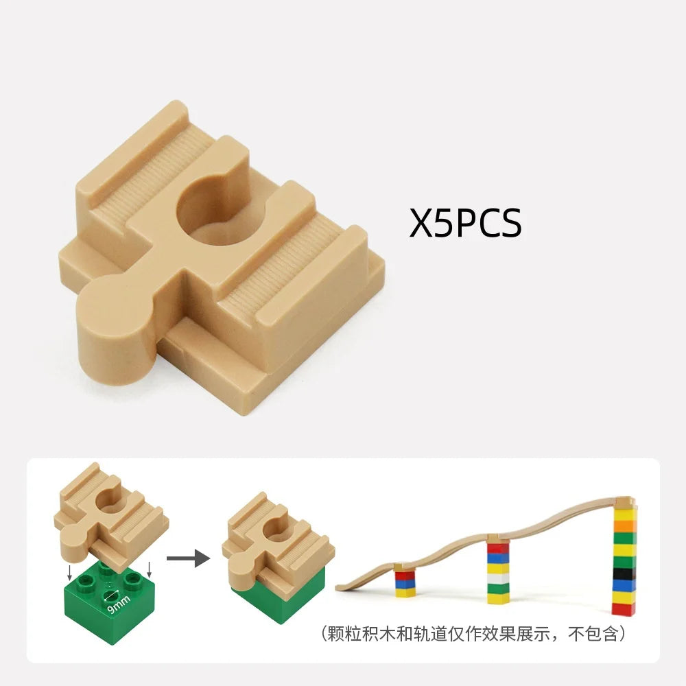 5-10PCS Wooden Train Track Accessories Plastic Building Blocks Adapters Wooden Track Connectors fit Wood Tracks Toys