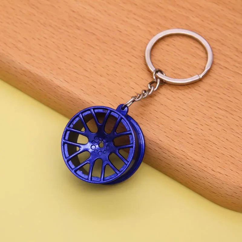 Automotive Gear Head Keychain - Speed Gearbox Keyring with Turbo Hub & Brake Disc Design