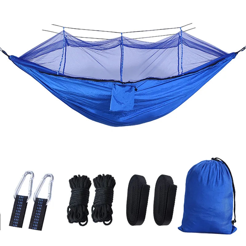 Premium Camping Hammock with Mosquito Net - Lightweight Parachute Fabric