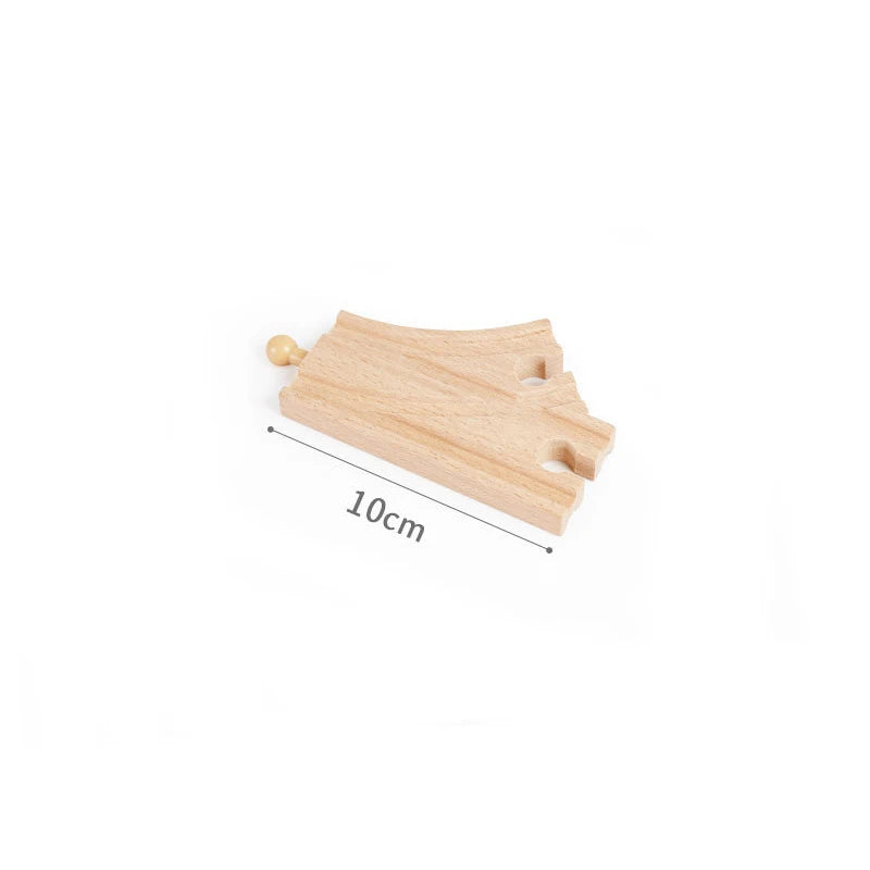 Wooden Train Track Accessories Universal Wooden Railway Tracks Bridge Parts Adapters Fit for All Brand Train Toys Birthday Gifts