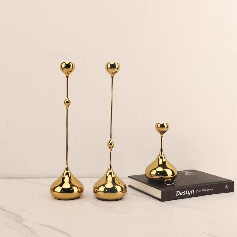 Luxury Gold Candle Holders, Elegant Candlestick For Wedding/Festival Dinner Table Centerpiece Decor Home Hotel Bar Ornaments