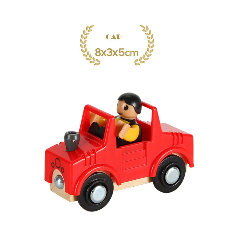 1PC Wooden Magnetic Train Wooden Railway Track Cars Truck Wood Track Accessories Fit for Biro Wooden Tracks Toys For Kids Gifts