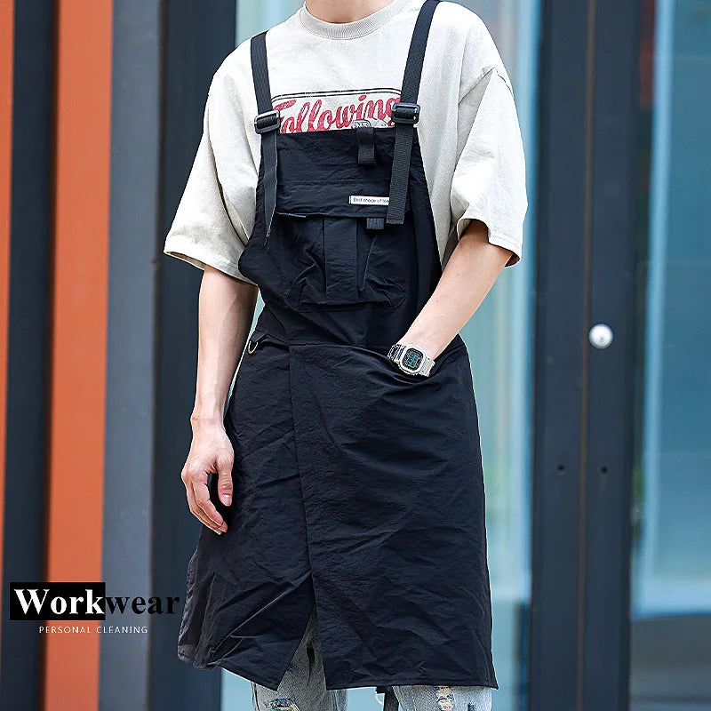 Fashion Work Apron Breathable Waterproof Multifunctional Pocket Apron Men's and Women's Workwear For a Variety of Occasions