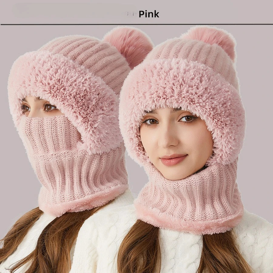 1pc Windproof Wool Ski Mask, Adjustable Elastic Winter Hat Scarf, Warm and Foldable, Suitable for Skiing and Outdoor Activities