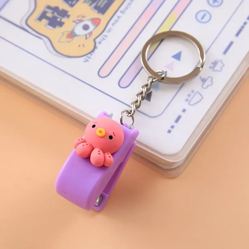 Mini Stapler Keychain - Kawaii Animal Design Portable Stapler for Students & Office