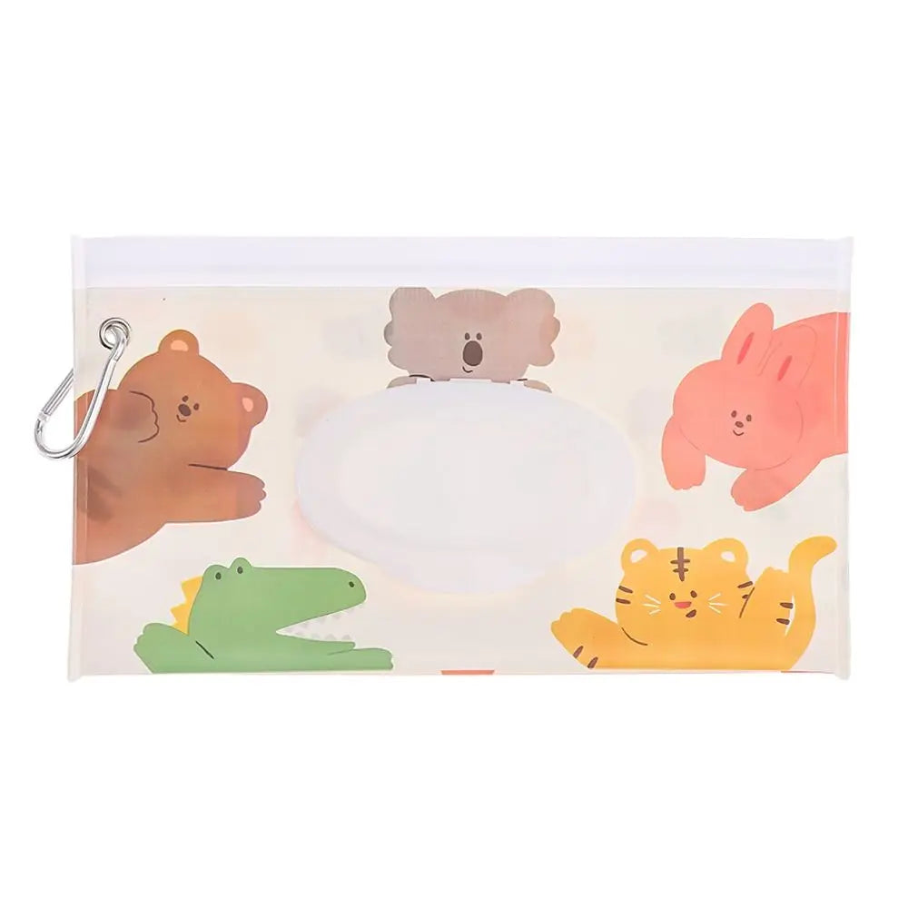Hot Refillable EVA Wet Wipes Bag Cosmetic Pouch Tissue Box Wipes Holder Flip Cover Snap-Strap Carrying Case Stroller Accessories