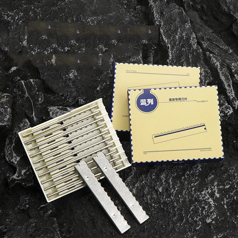 10pcs Safety Hair Shaving Blades Barber Stainless Steel Hairdressing Trimmer Thinning Cutting Blade Salon Hair Knife Razor Blade