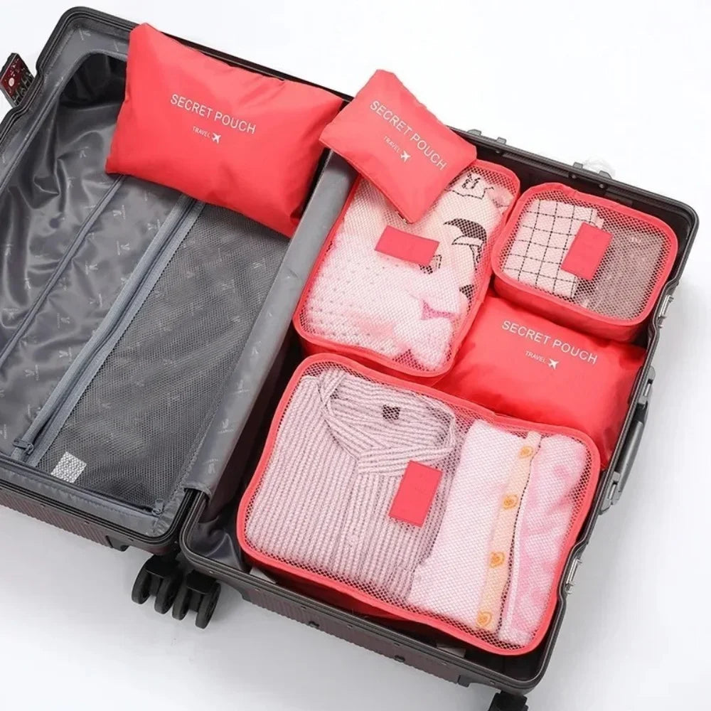 6 Pcs/Set Travel Storage Bag Protable Large Capacity Waterproof Luggage Clothing Underwear Storage Bag Travel Bag With Zipper