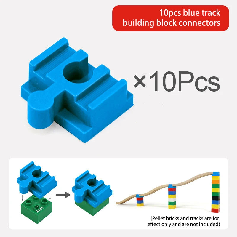 NEW Wooden Track Connector Set Building Block Connection Adapters Train Track Railway Rail Toy DIY For Kids Birthday Xmas Gifts