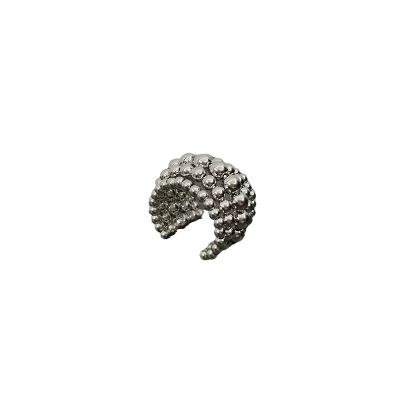 Foxanry Multilayer Bead Open Rings For Women Couples Exaggerated Creative Design Personality Hip Hop Fashion Party Jewelry Gifts