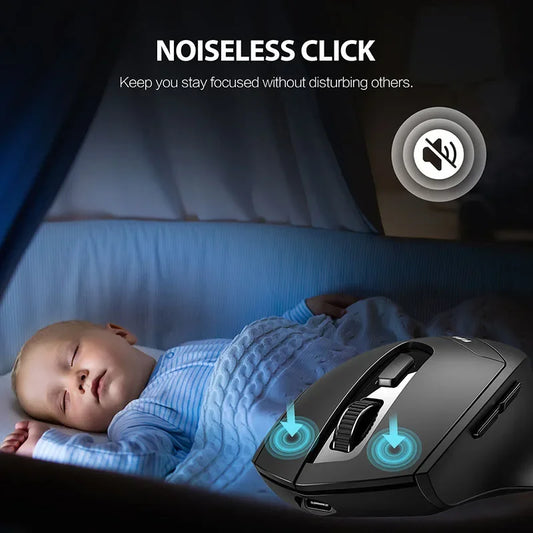 INPHIC DR01 Wireless Bluetooth Mouse Rechargeable Office Lightweight Portable Three-mode Laptop IPad  Universal Ergonomic Mouse