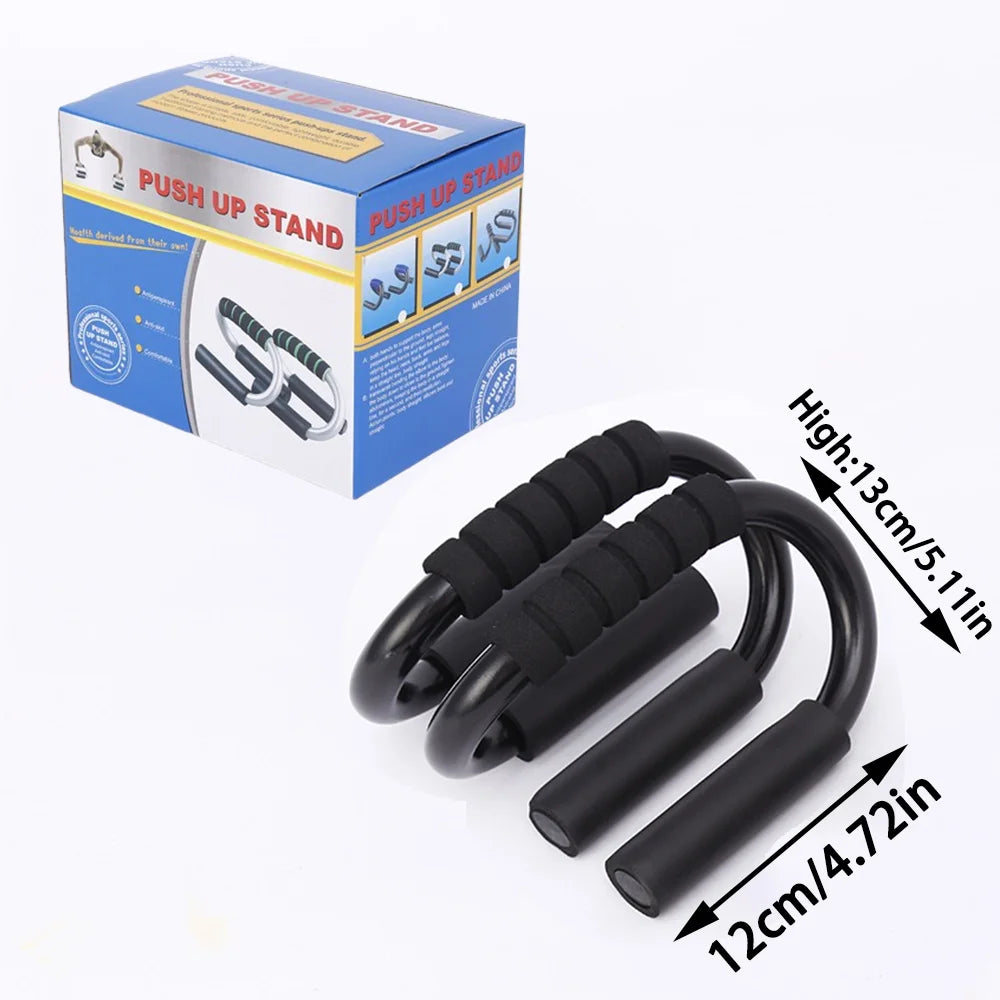 Premium S-Type Push-Up Bars - Steel Construction with Foam Handles