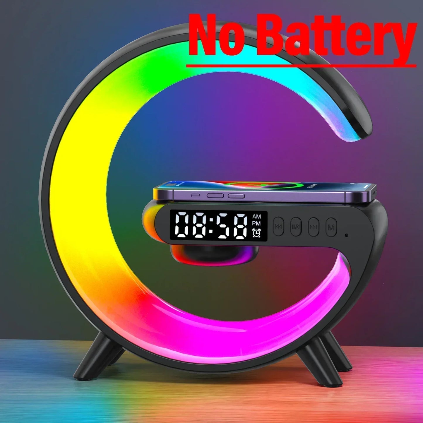 Premium 3-in-1 Wireless Charger - Bluetooth Speaker & RGB Night Light