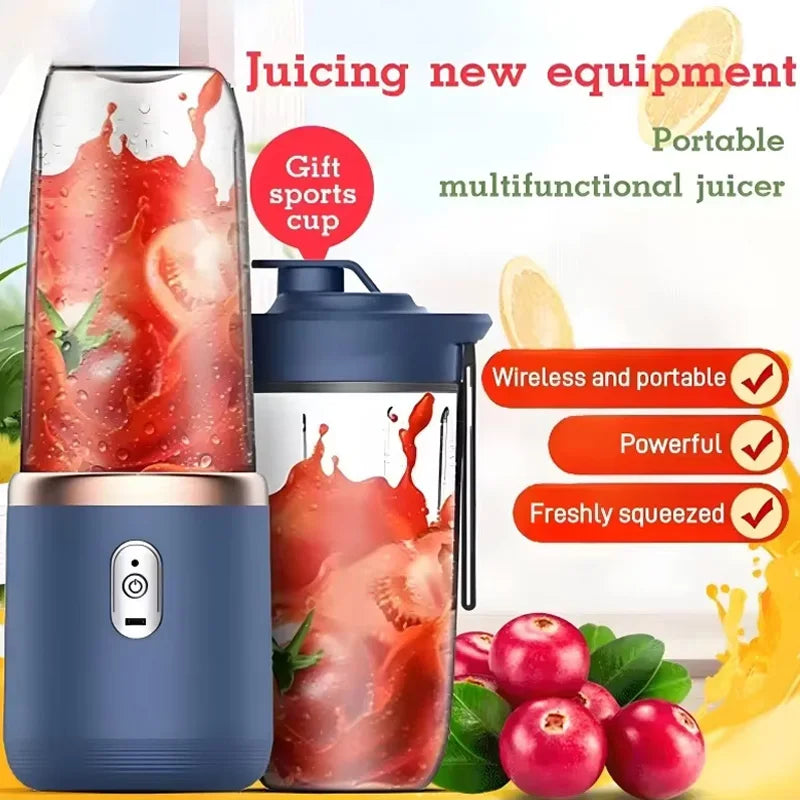 Electric Juicer Cup Portable USB Multifunction Double Cup Juicer Fruit Blender Milkshake Juice Cup Smoothie Blender