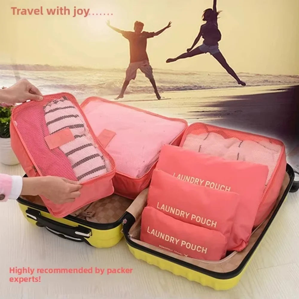 6 Pcs/Set Travel Storage Bag Protable Large Capacity Waterproof Luggage Clothing Underwear Storage Bag Travel Bag With Zipper