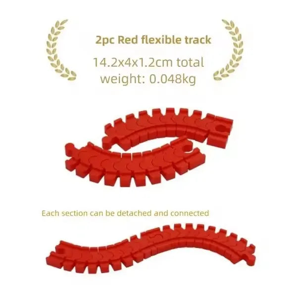 Wooden Train Track Accessories Plastic Flexible Tracks Turntable Slope Bridge fit for Brand Wood Tracks Railway Toys for Kids