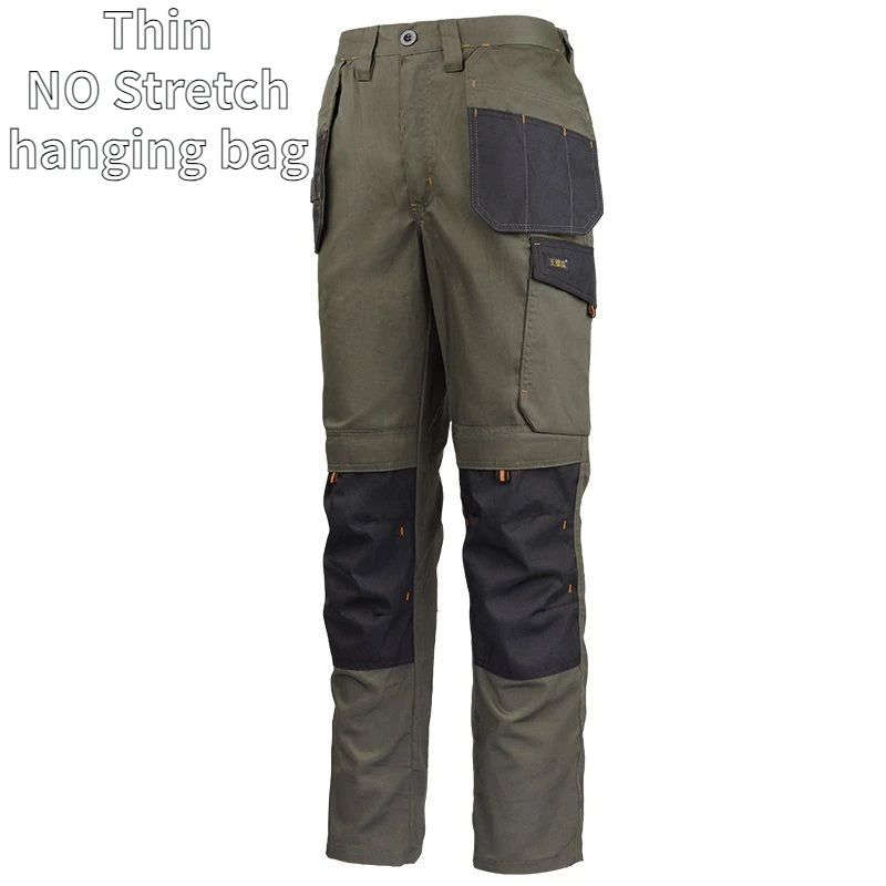 Summer Thin Cargo Pants Men's Multi-pocket Tear Resistance Stretch Trousers Outdoor Site Working Wear-resistant Pants Workwear