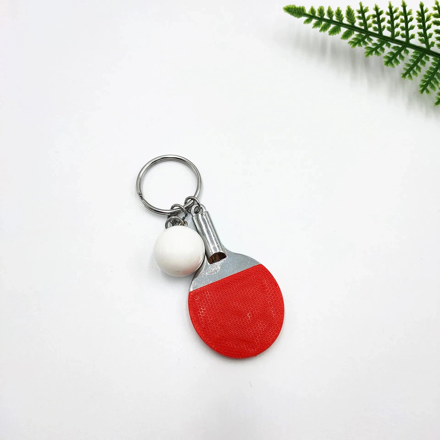 7 Colors Cute Ping Pong Racket  Pendants Souvenir Table Tennis Ball Keychain Ball Sports Fans Key Ring Gift Ornament Accessories
