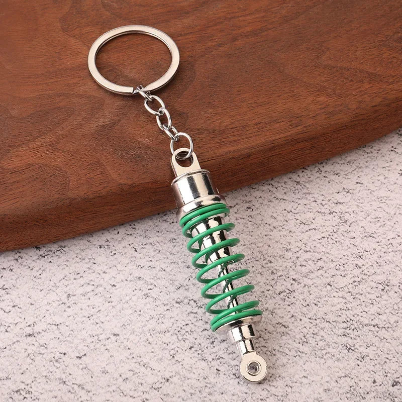 Automotive Gear Head Keychain - Speed Gearbox Keyring with Turbo Hub & Brake Disc Design