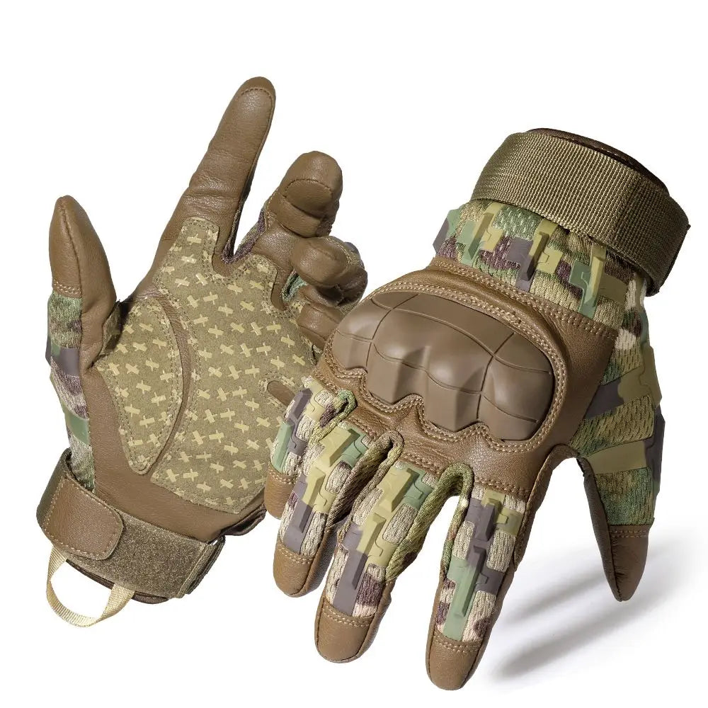 Touch Screen Cycling Gloves PU Leather Tactical Airsoft Hunting Shooting Hiking Bicycle Outdoor Sport Riding Bike Protective Men