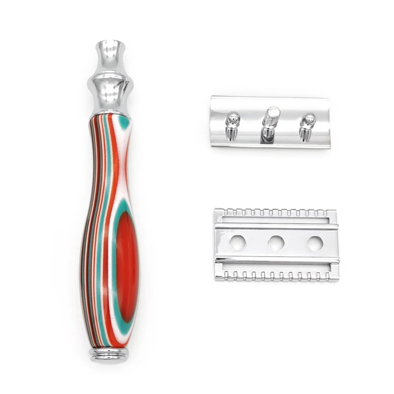 Double Edge Safety Razor for Men And Women with 5 Platinum Coated Blades Reusable Travel Essential Men's Razor