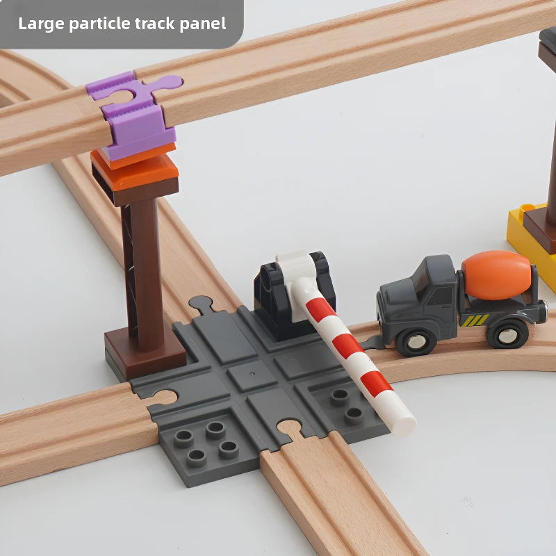 Kids Railway Toys Wooden Train Track Accessories Universal Plastic Blocks Clips Connectors Adapters fit for Brand Wooden Tracks