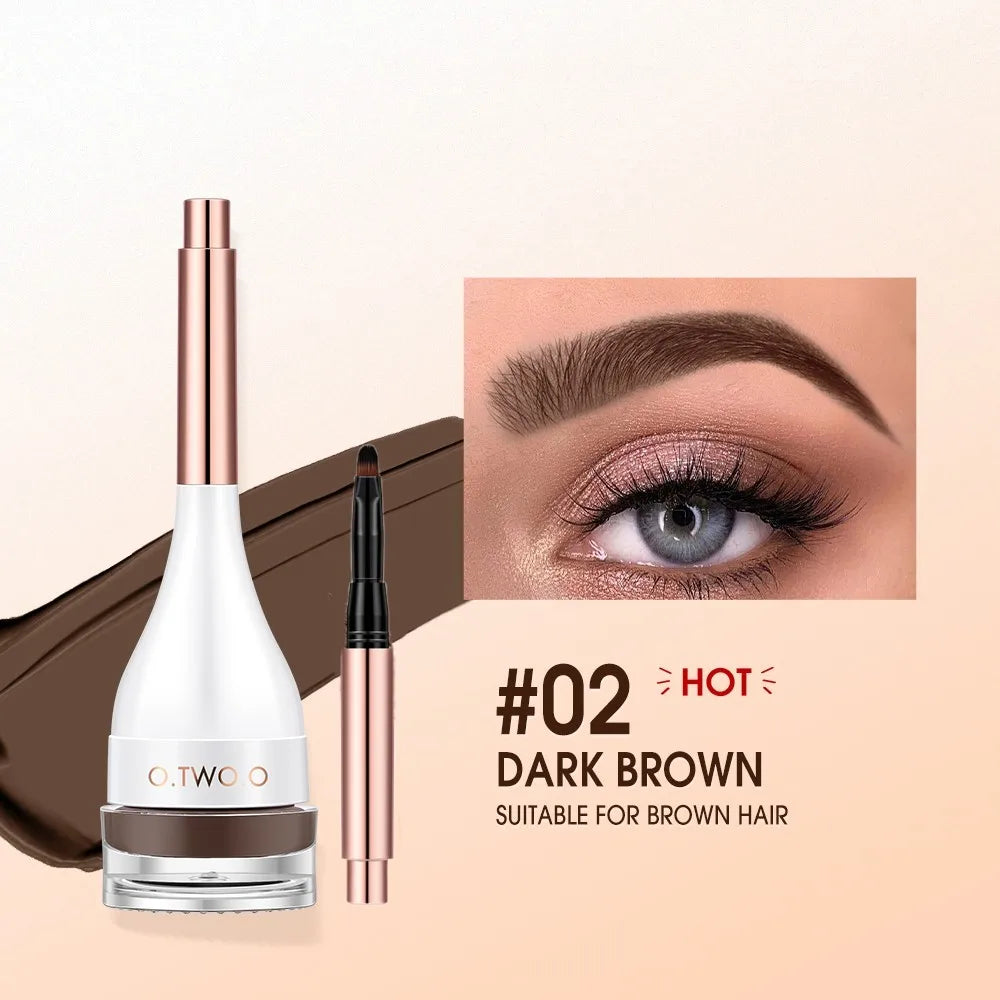 Wholesale O.TWO.O Eyebrow Pomade Brow Mascara Natural Waterproof Long Lasting Creamy Texture Tinted Sculpted Brow Gel with Brush