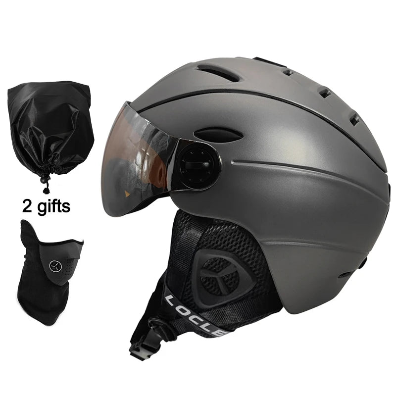 LOCLE Goggles Skiing Helmet Visor Men Women IN-MOLD CE Certificate Outdoor Sports Snow Snowboard Helmet Skateboard